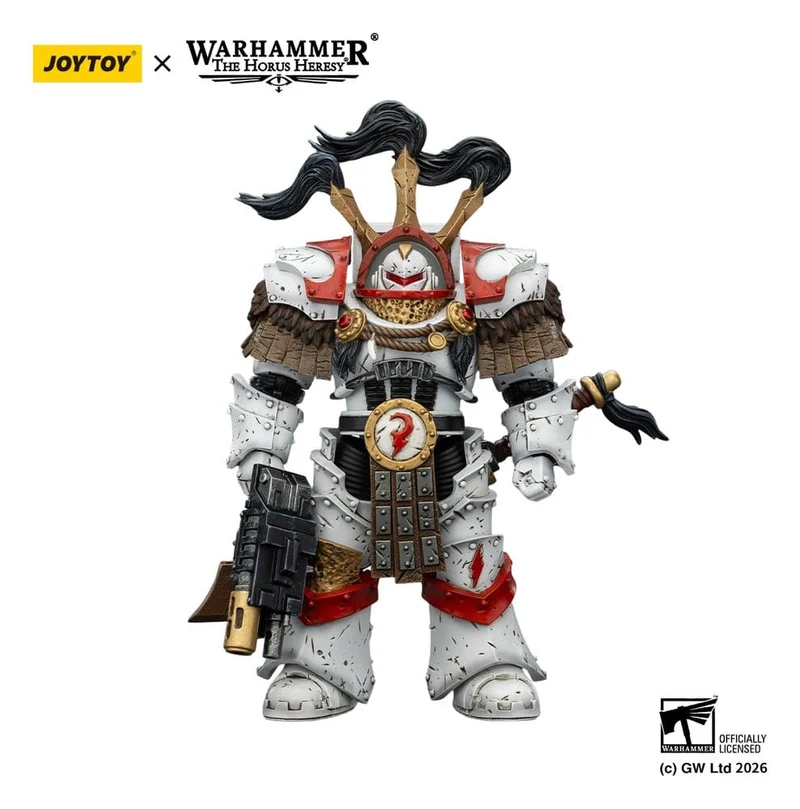 Warhammer 40,000 Actionfigur White Scars Legion Praetor i Cataphractii Terminator Rustning med Cyber Hawk Chogorian-svärd och combi-melta 14 cm