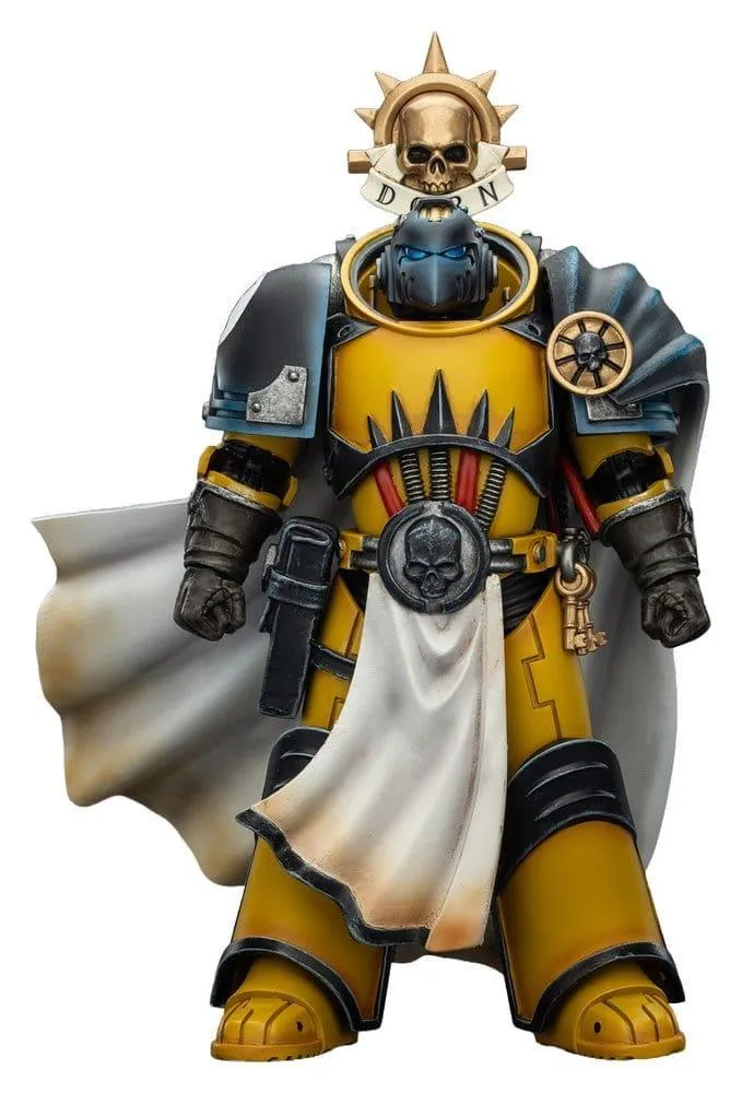 Warhammer Imperial Fists Action Figur Librarian Consul med Kraftyxa och Boltpistol 12 cm