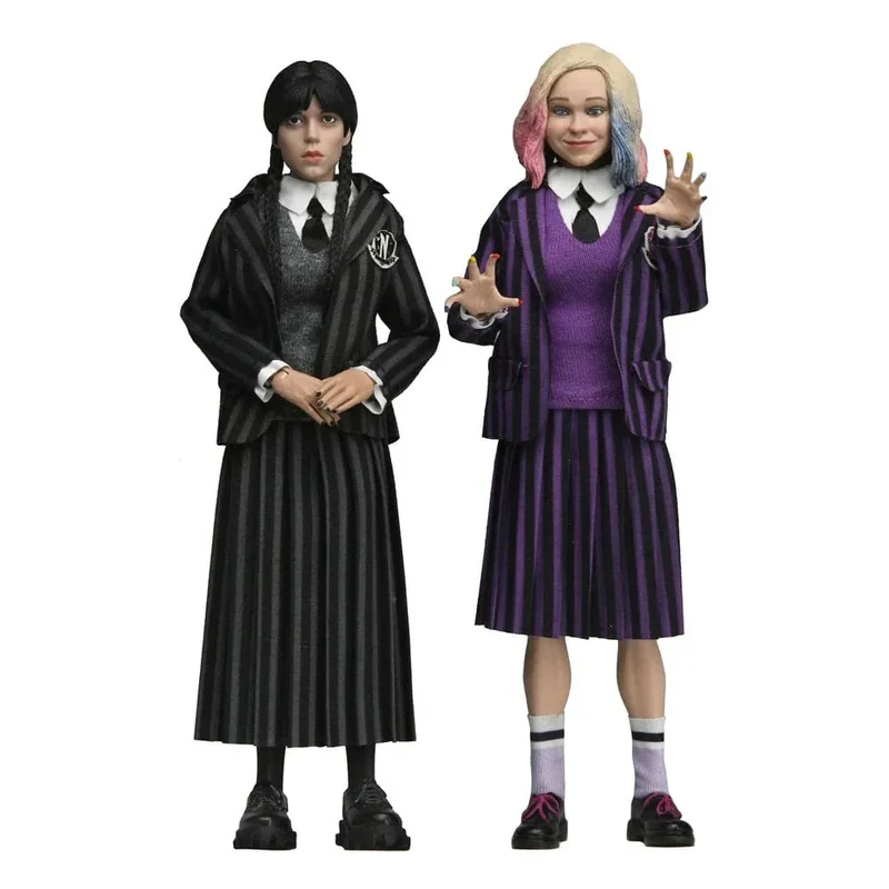 Wednesday Action Figur 2 Pack - Wednesday Addams (Nevermore Uniform) och Enid 20 cm