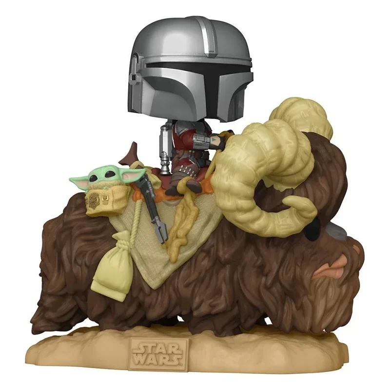 Star Wars The Mandalorian POP! Deluxe Figur The Mandalorian på Wantha med Barn i Väska 9 cm