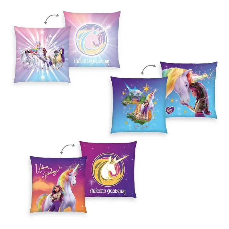 Unicorn Academy Kuddar Magic 40 x 40 cm - Set med 15