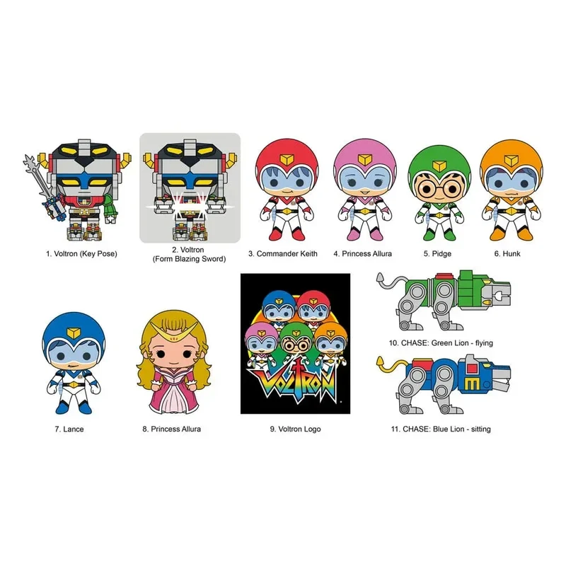 Voltron 3D PVC Bag Clips 40-årsjubileum Display (24)