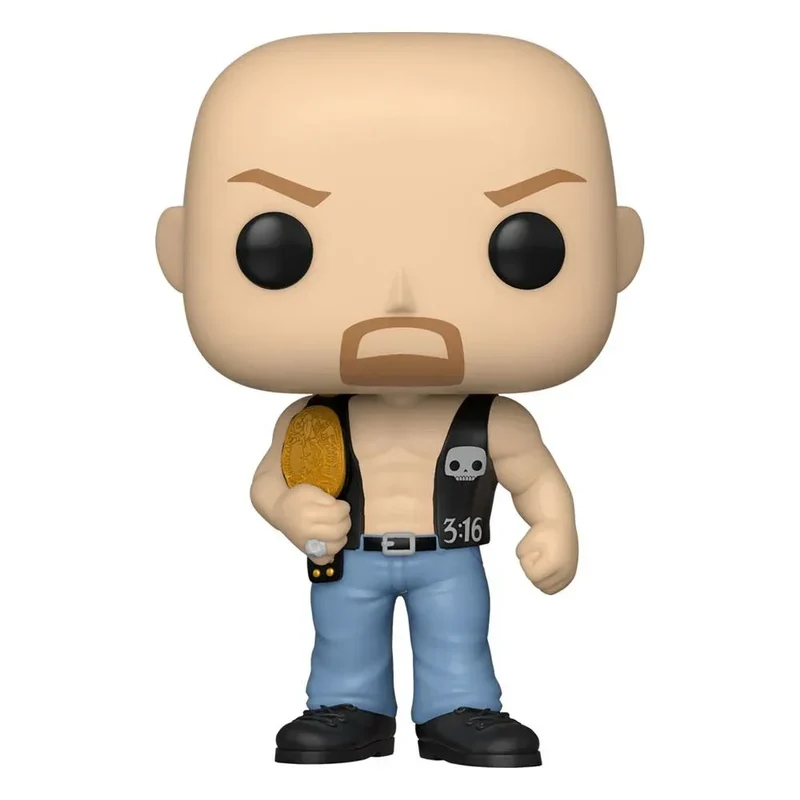 WWE POP! Vinyl Figur SC Steve Austin med Bälte - 9 cm