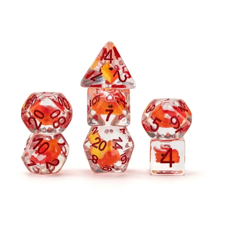 Dragon Storm Inclusion Dice Set Röd Draken (7)
