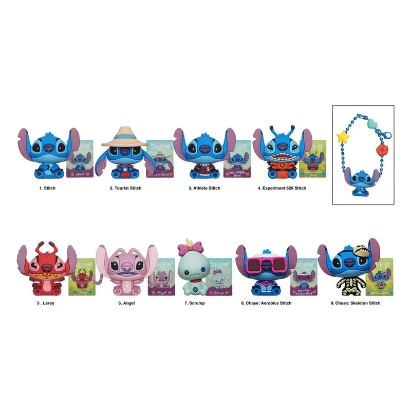Lilo & Stitch 3D PVC Bag Clips - Stitch Charm Display (24-pack)