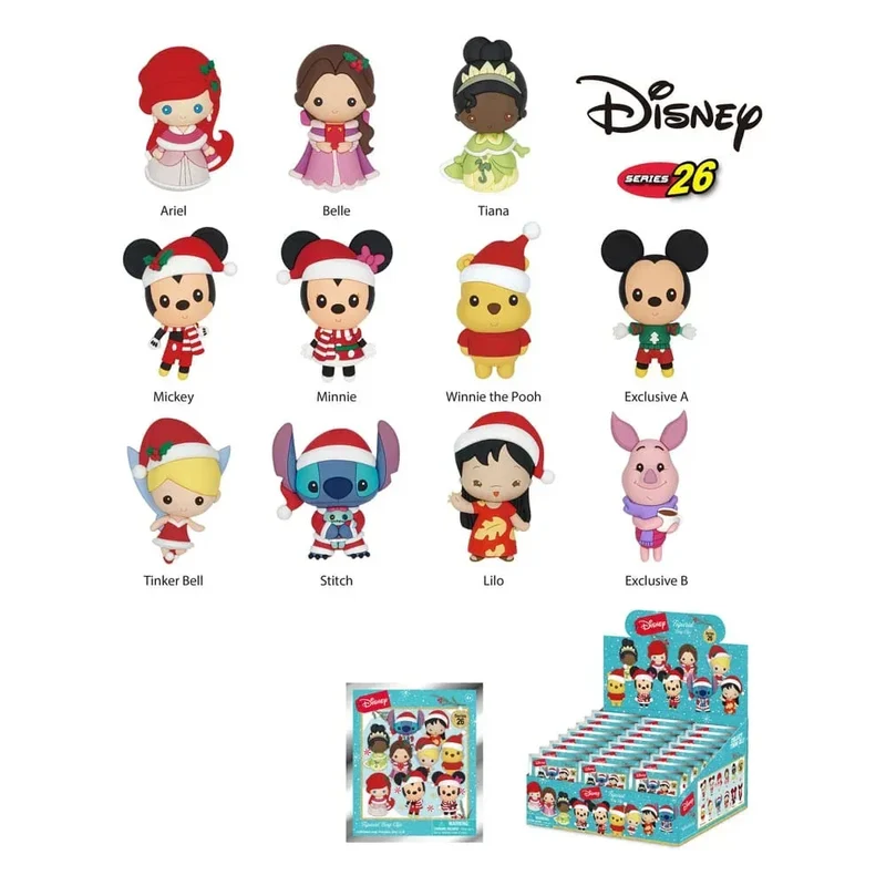 Disney PVC Bag Clips - Disney Christmas Series 26 Display (24)