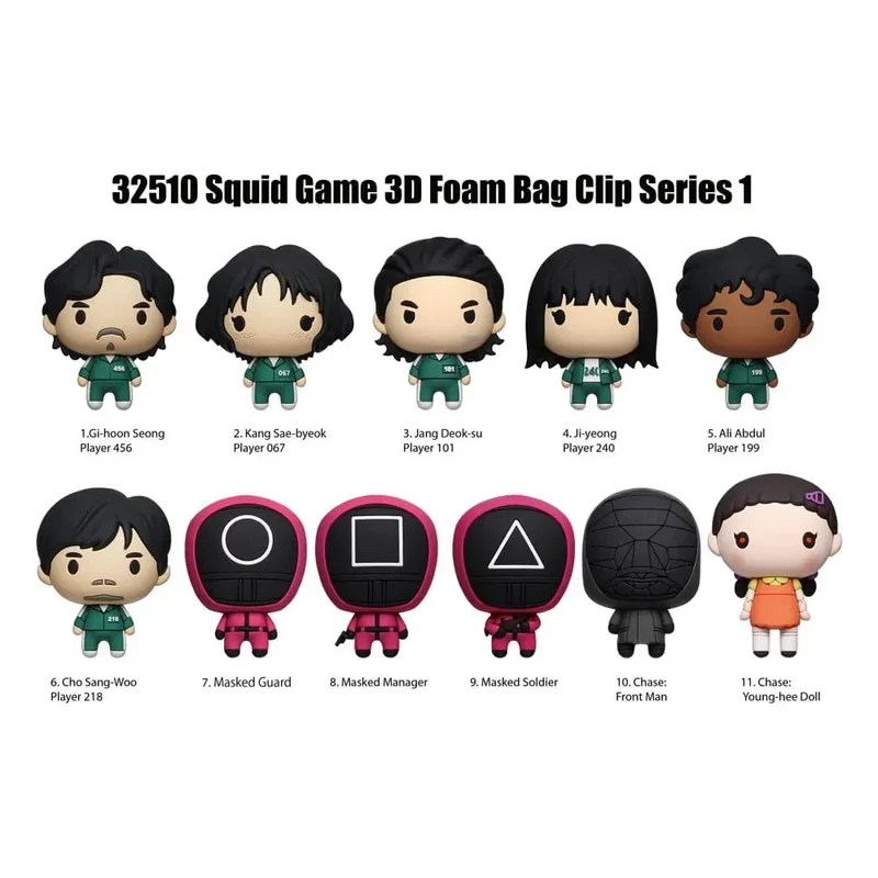 Squid Game 3D PVC Bag Clips Series 1 Display (24)