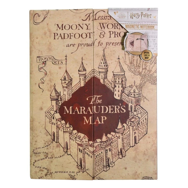 Harry Potter Magnetisk A5 Anteckningsbok - Marauders Karta