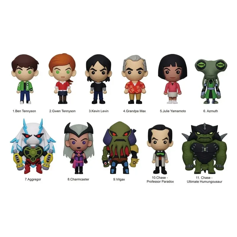 Ben 10 3D PVC Bag Clips Display (24 stycken)