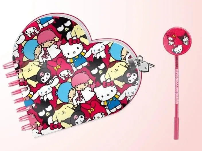Sanrio Hjärtdagbok & Penngåvoset Hello Kitty Vänner Flerfärgad