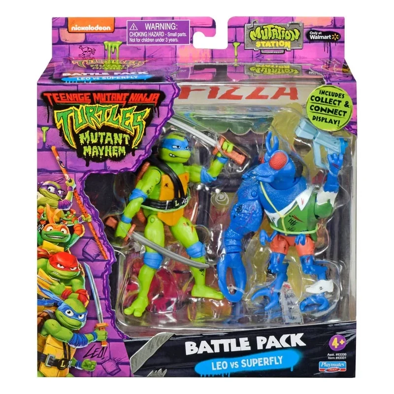 Teenage Mutant Ninja Turtles Actionfigur Leonardo vs. Super Fly 11 cm