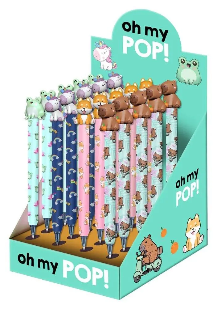 Oh My Pop! Utstrykbar gelpenna Mix - Display (24)