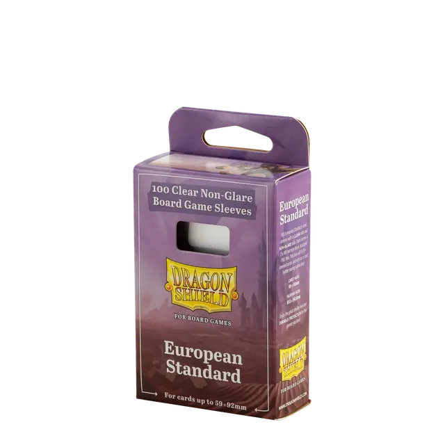 Dragon Shield - 100 Board Game Sleeves: Clear/Non-Glare - European Standard (59x92)