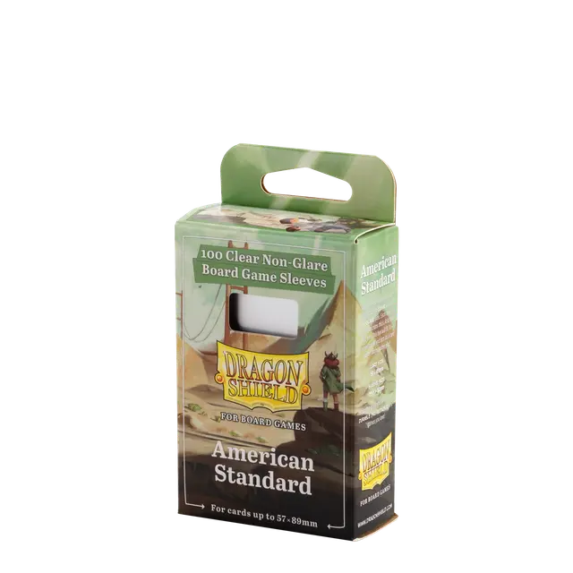 Dragon Shield - 100 Board Game Sleeves: Clear/Non-Glare - American Standard (57x89)