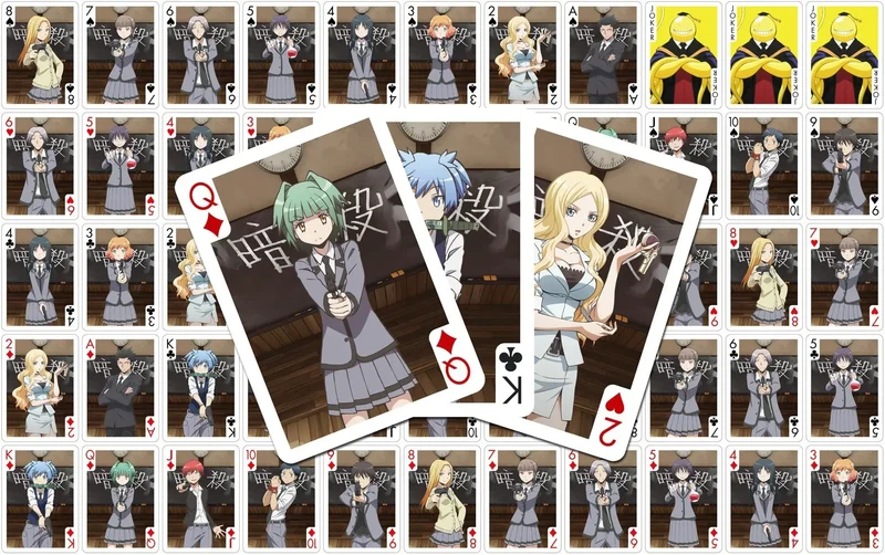 Assassination Classroom Spelkort med Karaktärer – 54 Unika Kort