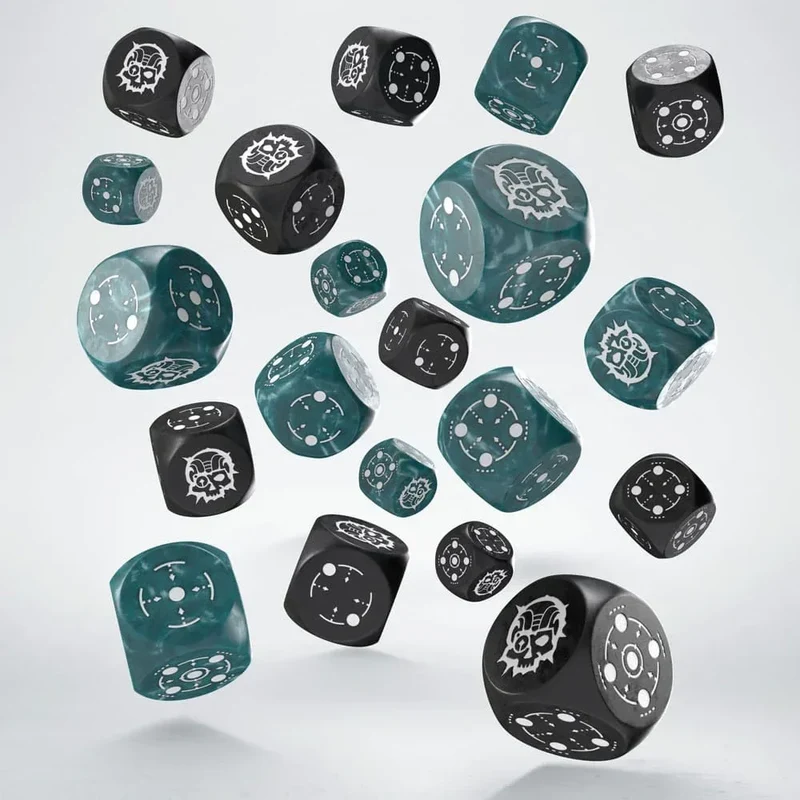 Crosshairs Compact D6 Dice Set Stormy & Black (20)