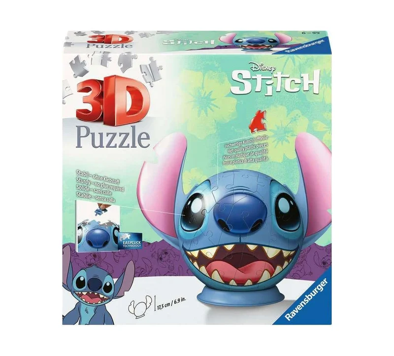 Lilo & Stitch 3D Pusselball med Öron Stitch (77 bitar)