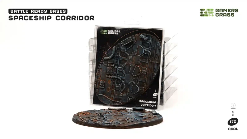 Gamers Grass - Battle Ready Bases - Spaceship Corridor - Oval 170mm (1st)