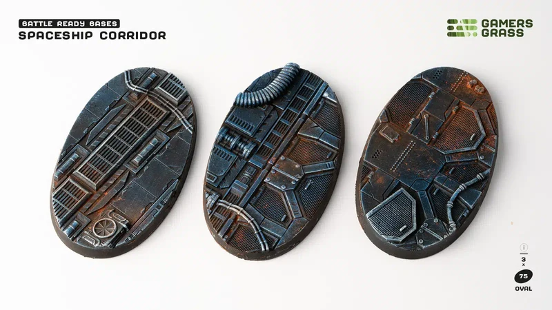 Gamers Grass - Battle Ready Bases - Spaceship Corridor - Oval 75mm (3st)