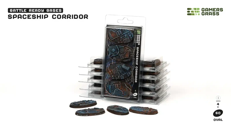 Gamers Grass - Battle Ready Bases - Spaceship Corridor - Oval 60mm (4st)