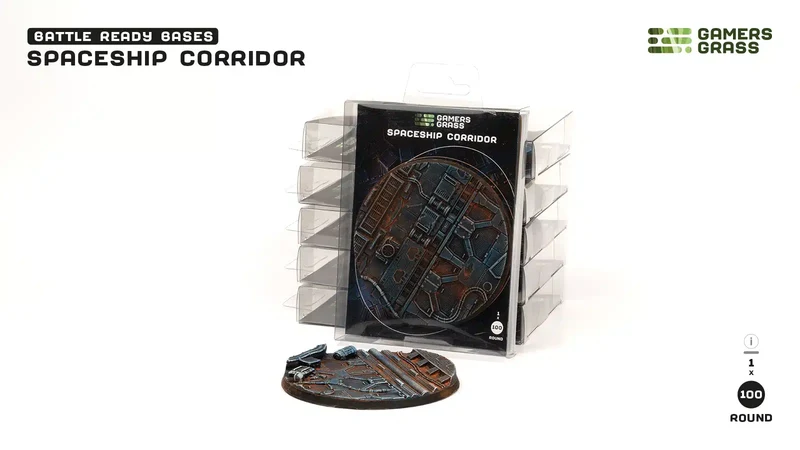 Gamers Grass - Battle Ready Bases - Spaceship Corridor - Round 100mm (1st)