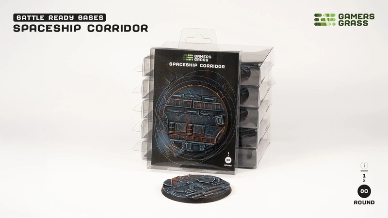 Gamers Grass - Battle Ready Bases - Spaceship Corridor - Round 80mm (1st)