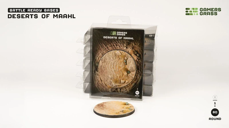 Gamers Grass - Battle Ready Bases - Deserts Of Maahl - Round 80mm (1st)