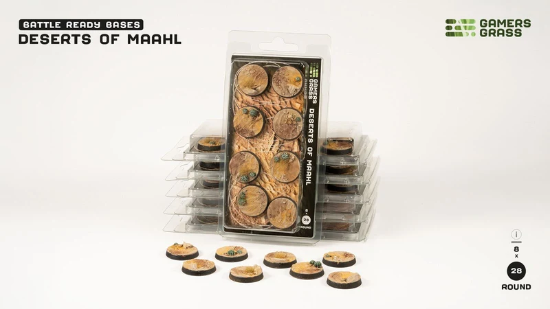 Gamers Grass - Battle Ready Bases - Deserts Of Maahl - Round 28mm (8st)