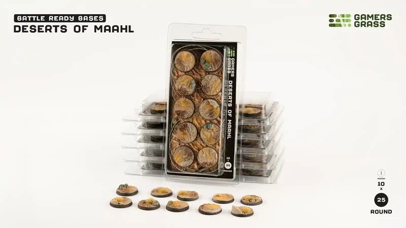 Gamers Grass - Battle Ready Bases - Deserts Of Maahl - Round 25mm (10st)