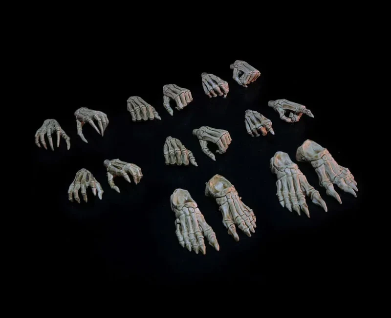 Mythic Legions: Necronominus Action Figure Tillbehör - Skelett Händer/Fötter Set