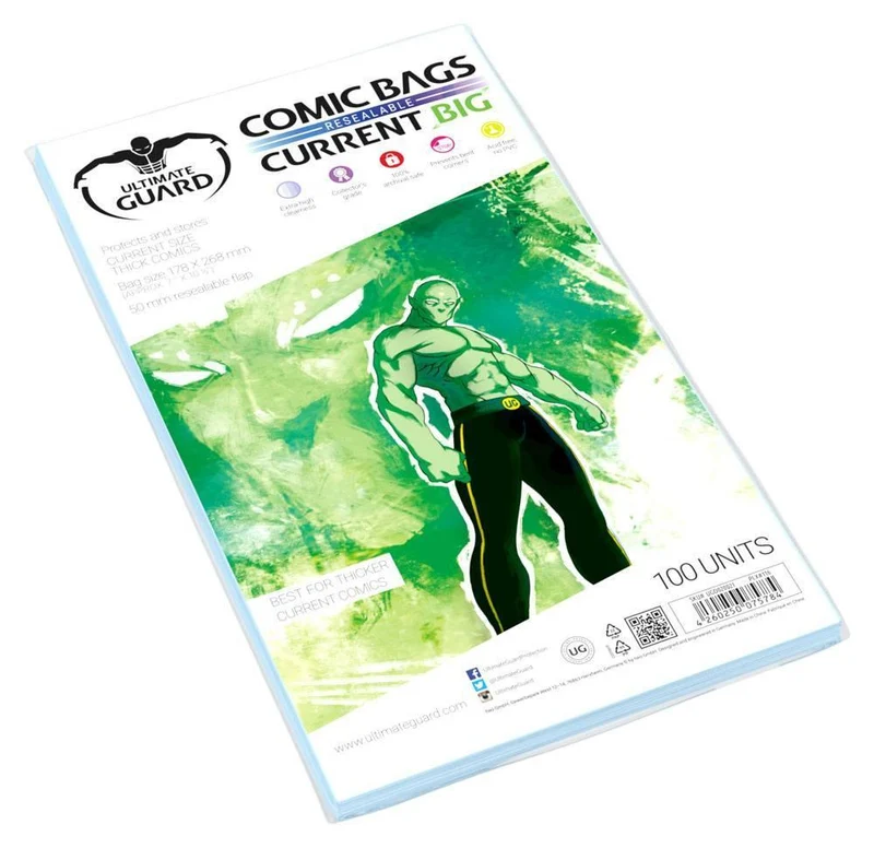 Ultimate Guard Comic Bags Resealable (100) - Stora Format