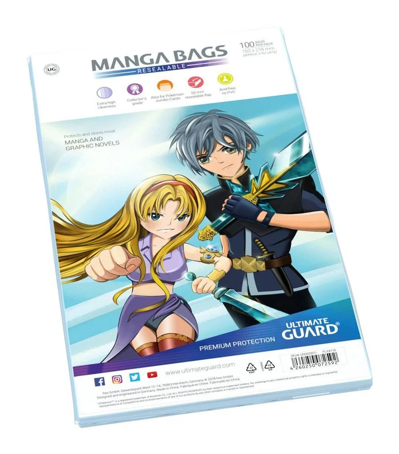 Ultimate Guard Manga Bags Resealable (100-pack)