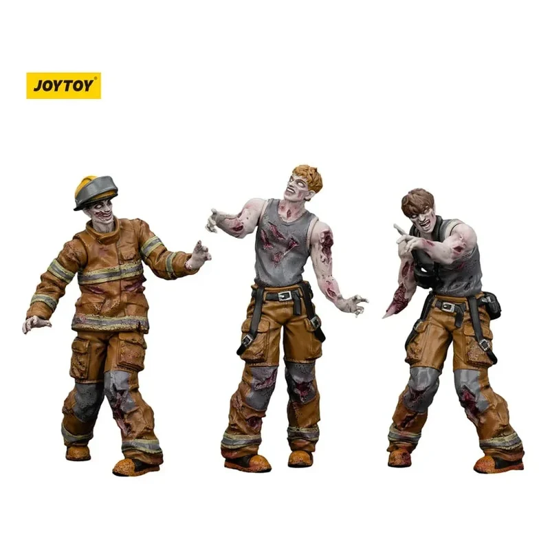 Zombie Dark Source Action Figurr 3-Pack Brandmansfigurer 8 cm