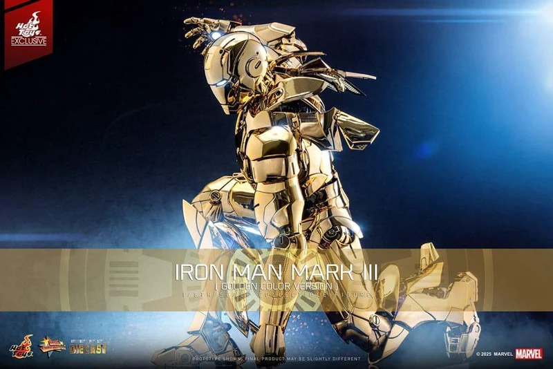 Iron Man Movie Masterpiece Diecast Action Figur 1/6 Mark III (Guldversion)